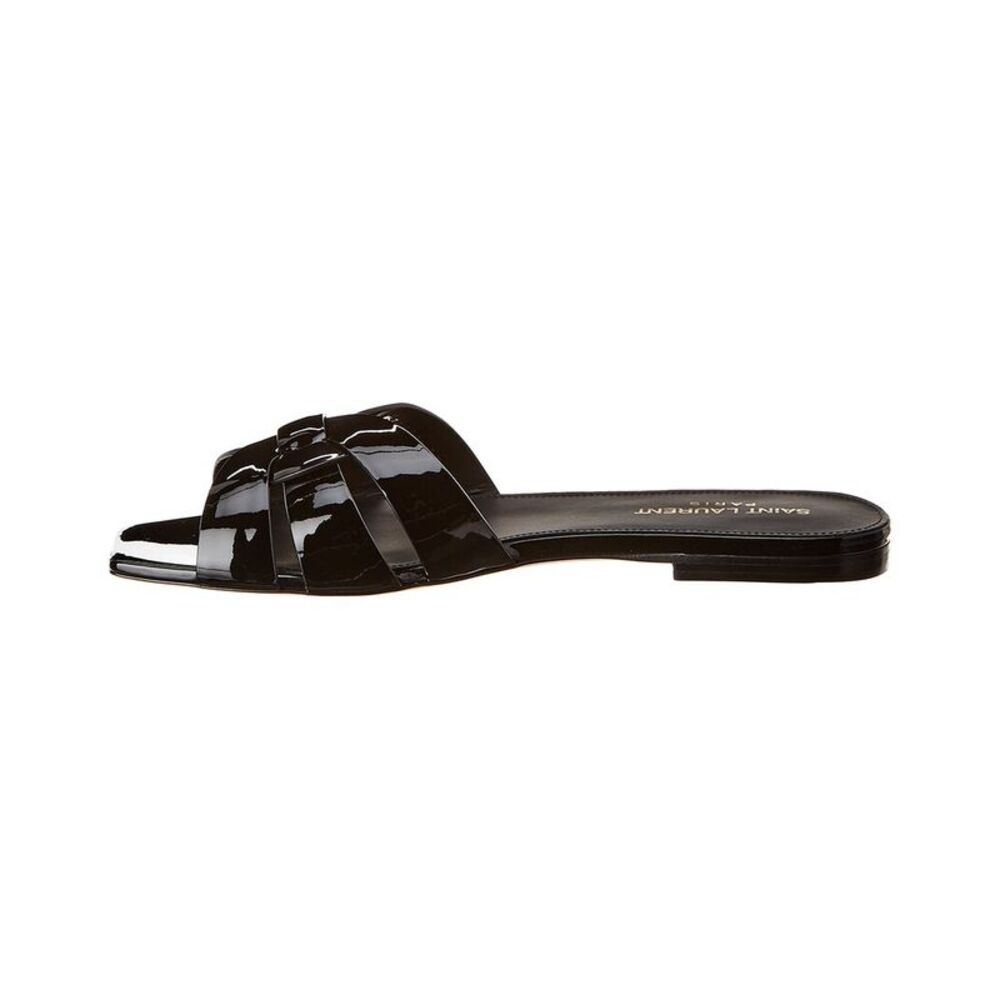 Saint Laurent Tribute Patent Sandal, Black - Picture 2 of 5